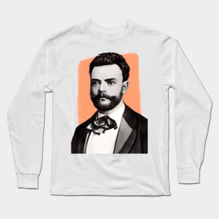 Czech Composer Antonín Dvořák orange illustration Long Sleeve T-Shirt